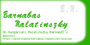 barnabas malatinszky business card